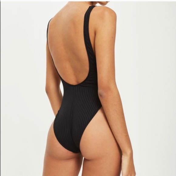 Topshop Ribbed One Piece Swimsuit - Picture 2 of 2